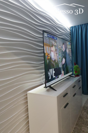 Гипсовая 3D панель "Волна двойная" в интернет-магазине Gesso 3D гипсовых панелей