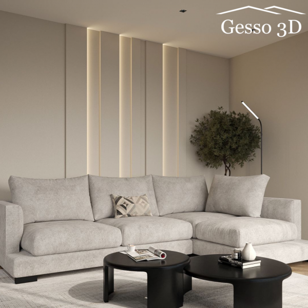 Гипсовая панель "Simple-4 LED" в интернет-магазине Gesso 3D гипсовых панелей
