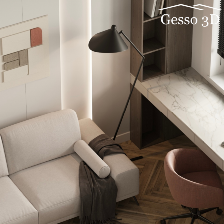 Гипсовая панель "Simple-4 LED" в интернет-магазине Gesso 3D гипсовых панелей