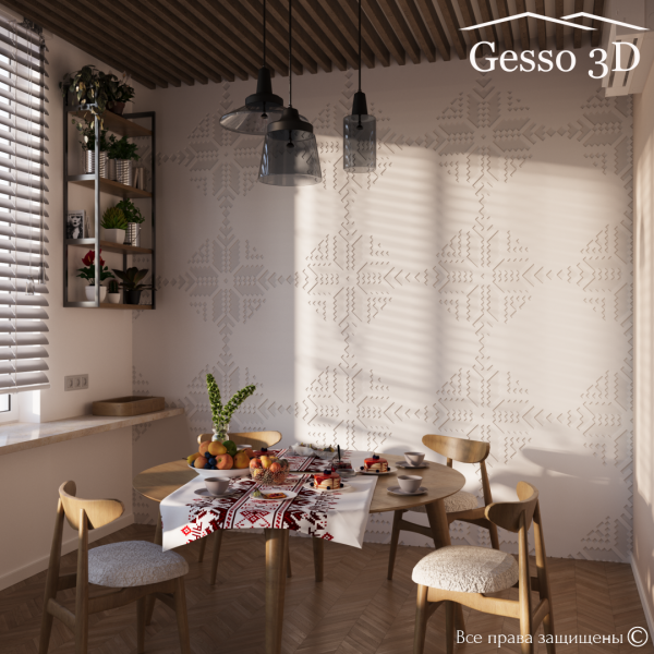 Гипсовое панно "FOLK" в интернет-магазине Gesso 3D гипсовых панелей