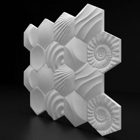 Гипсовая 3D панель "Ocean-5" в интернет-магазине Gesso 3D гипсовых панелей