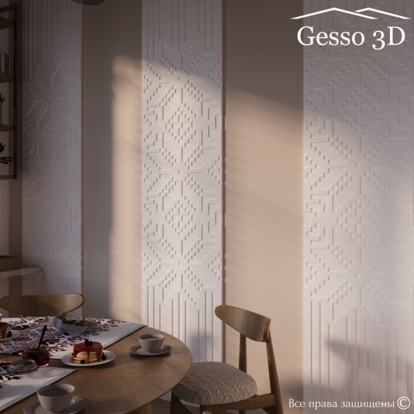 Гипсовое панно "FOLK" в интернет-магазине Gesso 3D гипсовых панелей